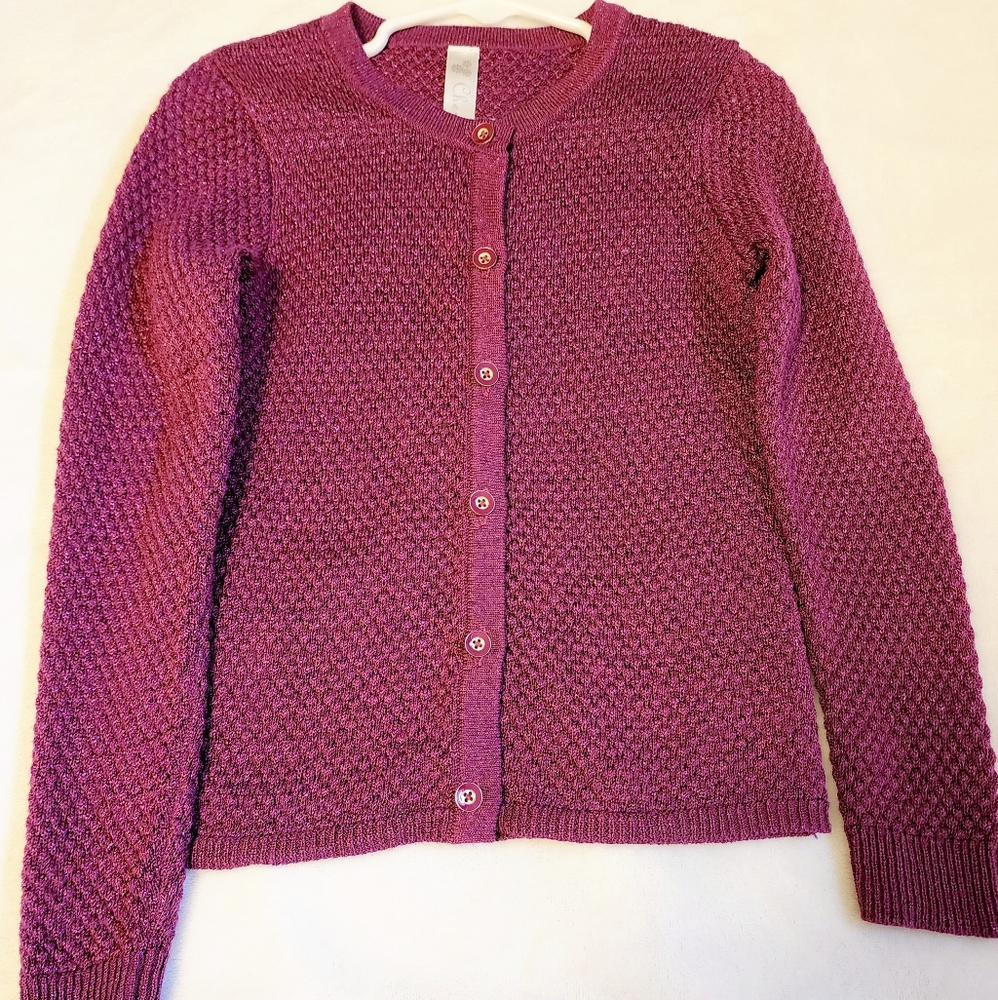 Cherokee burgandy cardigan sweater